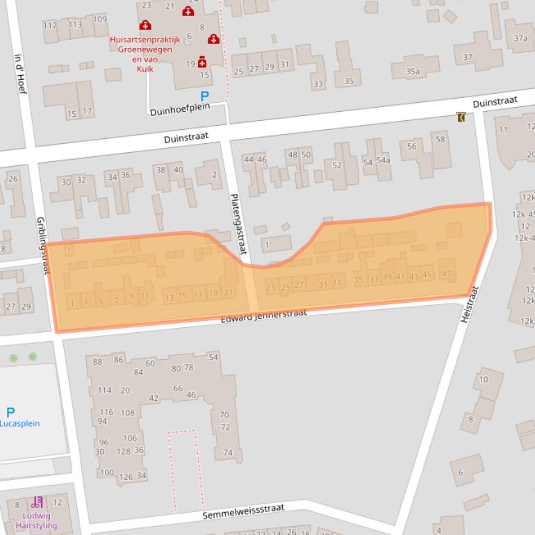 Kaart van postcodegebied 4631LA.