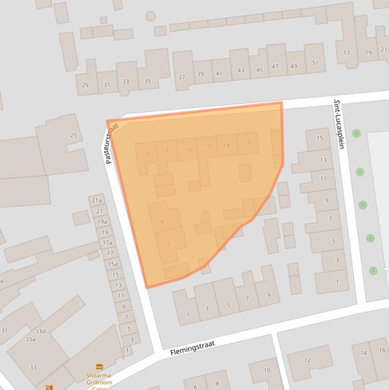 Kaart van postcodegebied 4631LG.