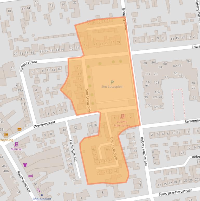 Kaart van postcodegebied 4631LH.
