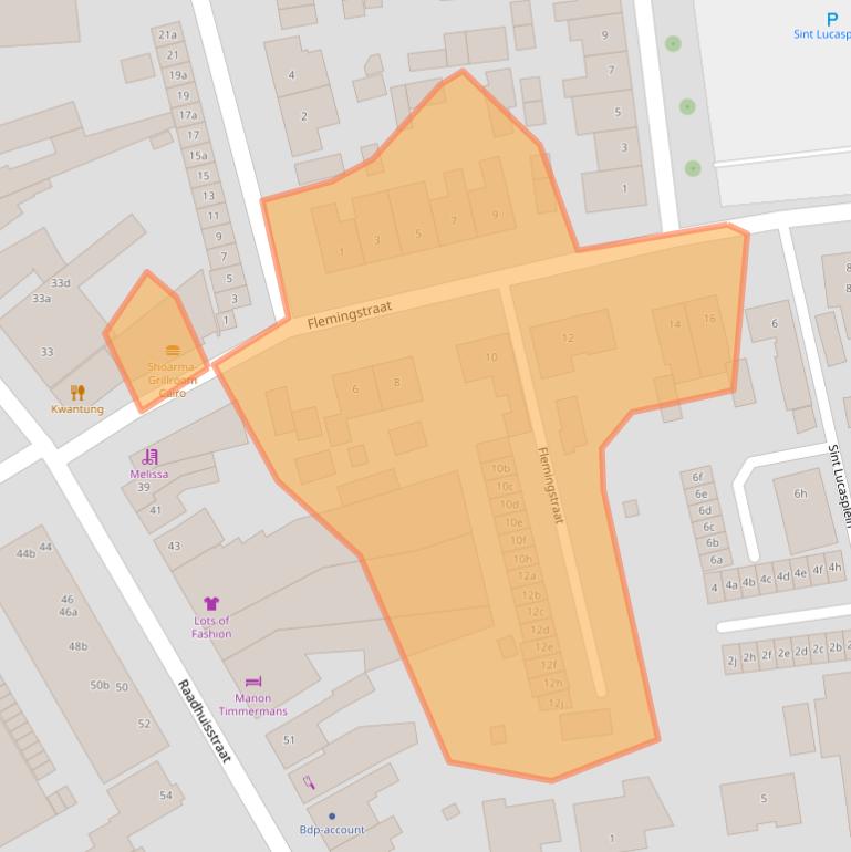 Kaart van postcodegebied 4631LJ.