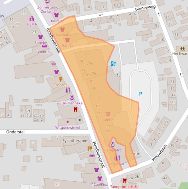 Kaart van postcodegebied 4631NC.