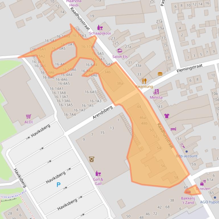 Kaart van postcodegebied 4631NG.