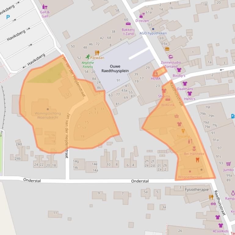 Kaart van postcodegebied 4631NH.