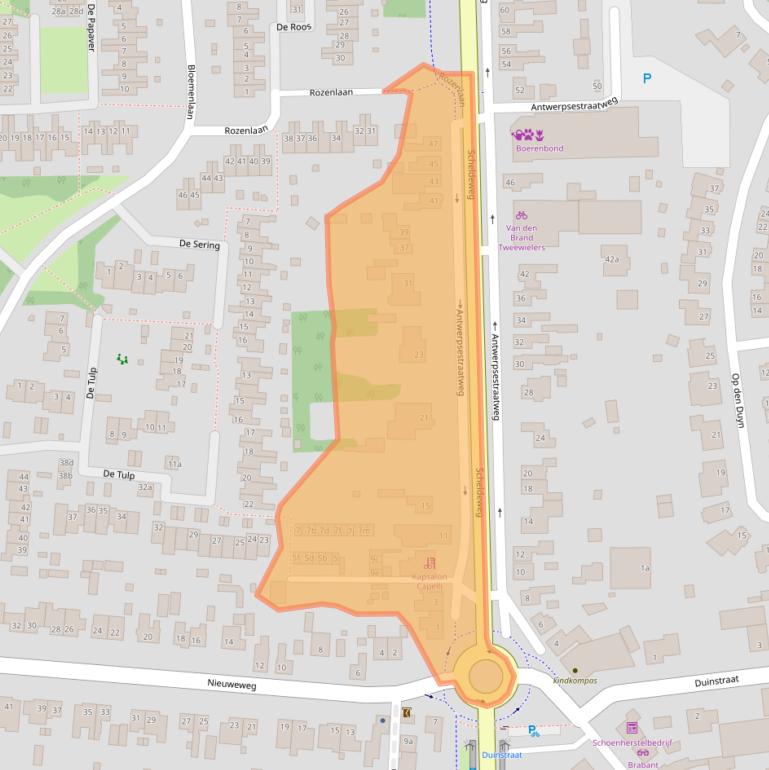 Kaart van postcodegebied 4631NK.