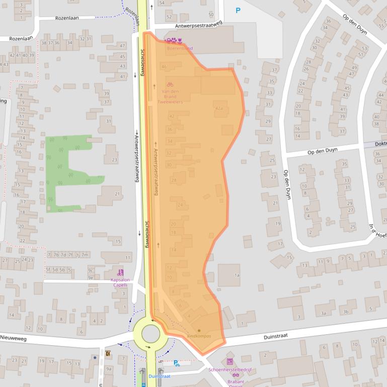 Kaart van postcodegebied 4631NL.