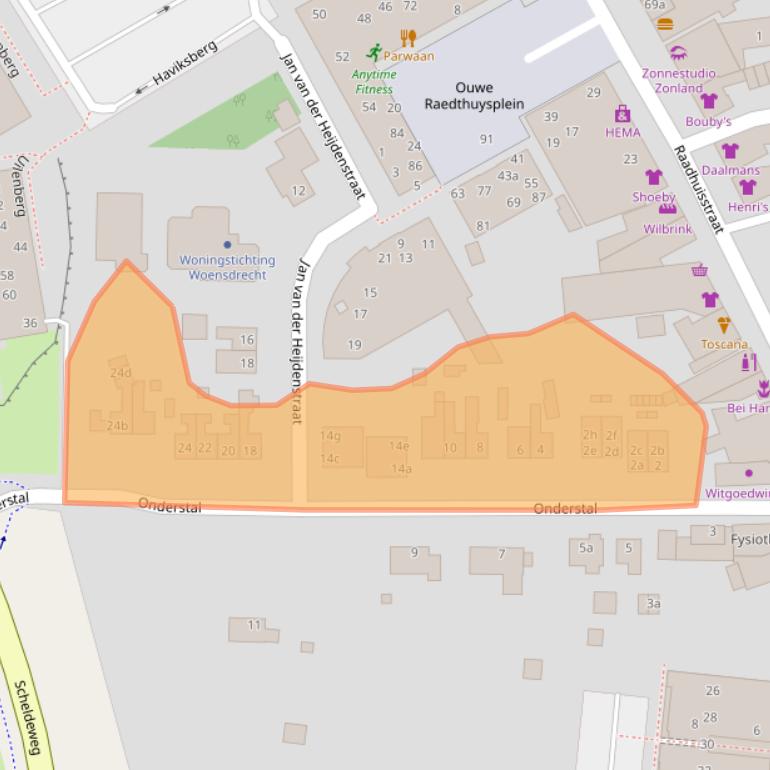 Kaart van postcodegebied 4631NP.