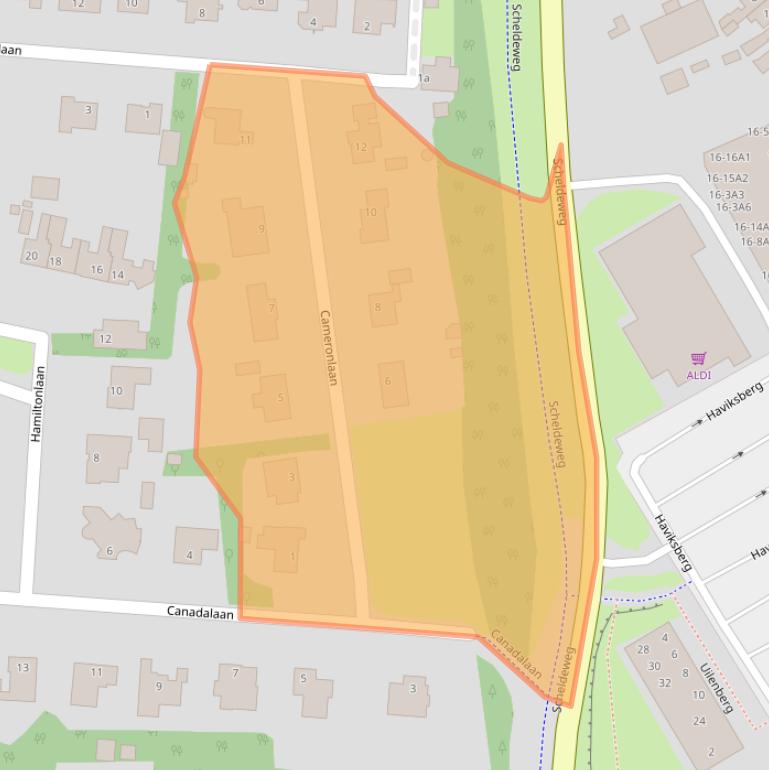 Kaart van postcodegebied 4631NW.