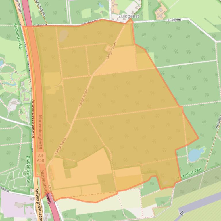 Kaart van postcodegebied 4631PM.