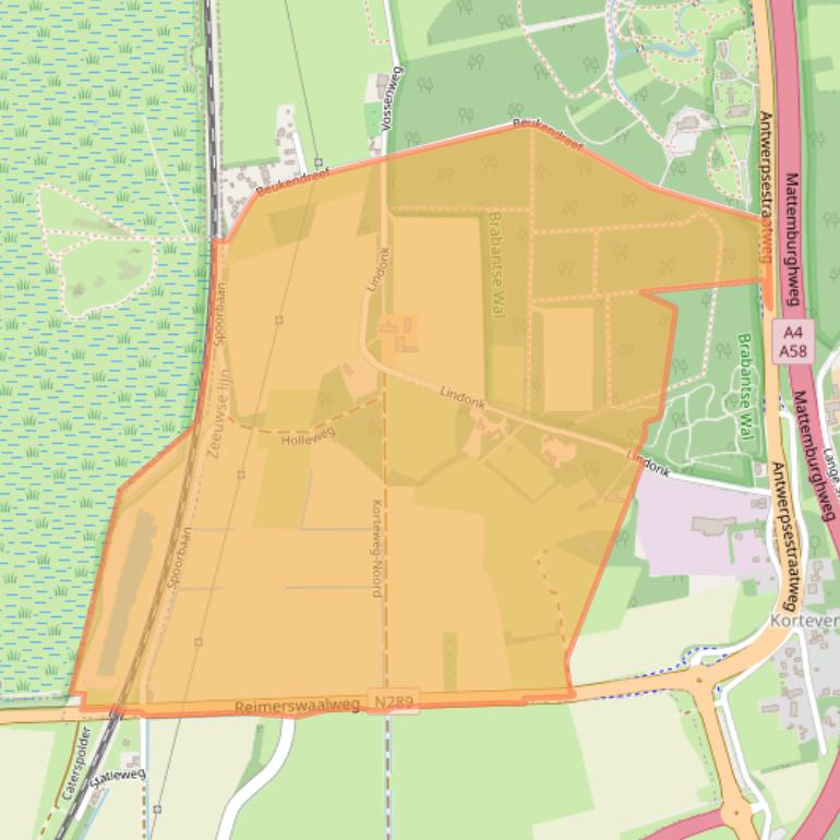 Kaart van postcodegebied 4631PP.