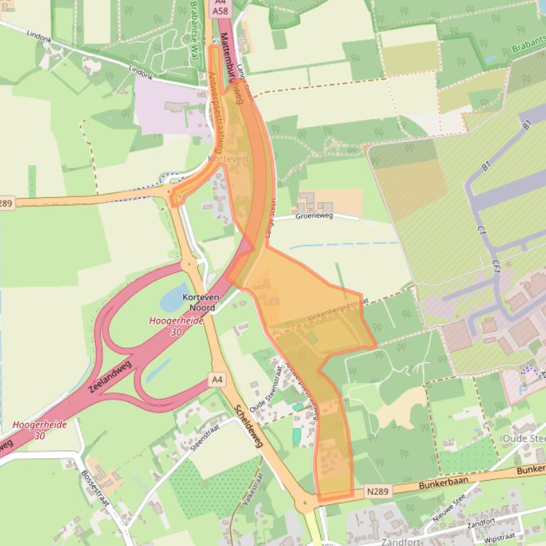 Kaart van postcodegebied 4631RC.