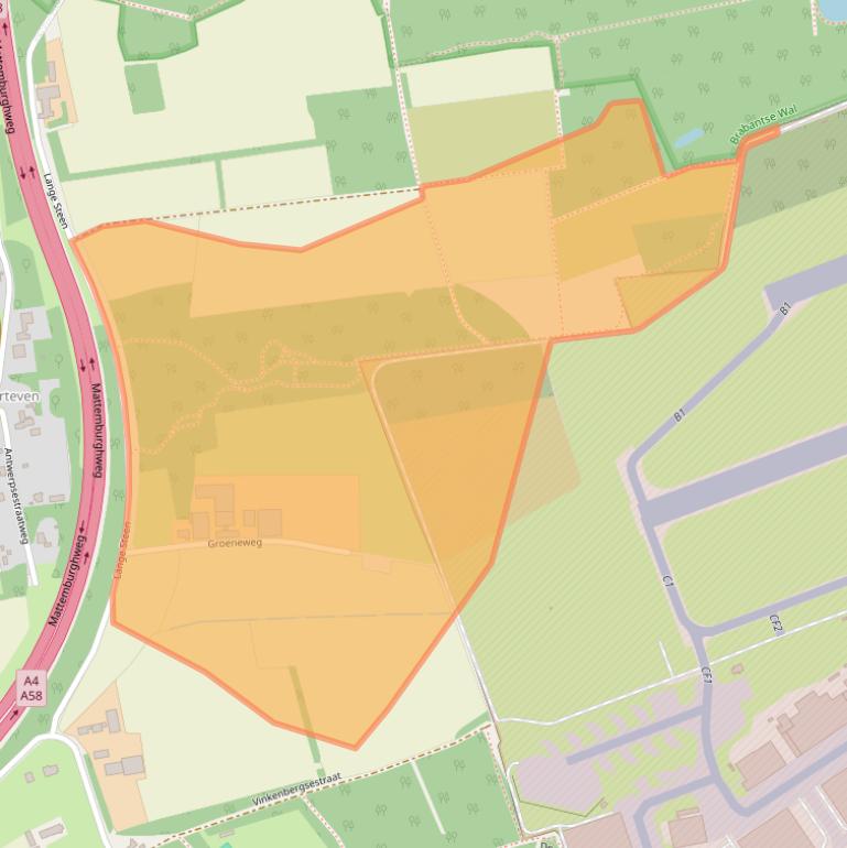 Kaart van postcodegebied 4631RD.