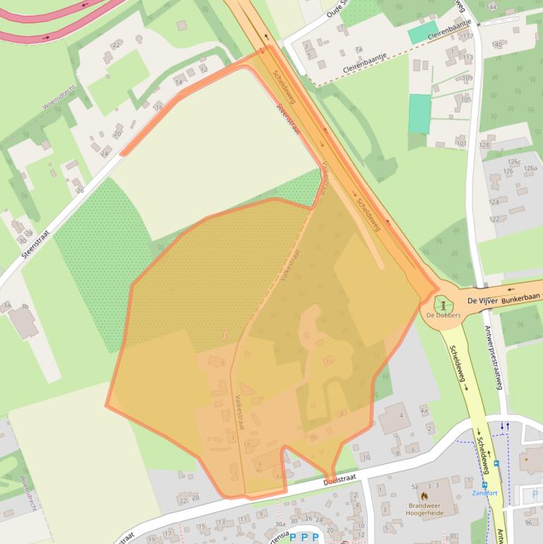 Kaart van postcodegebied 4631RJ.