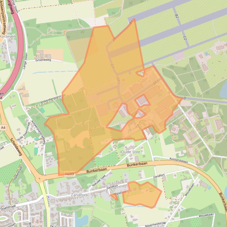 Kaart van postcodegebied 4631RP.