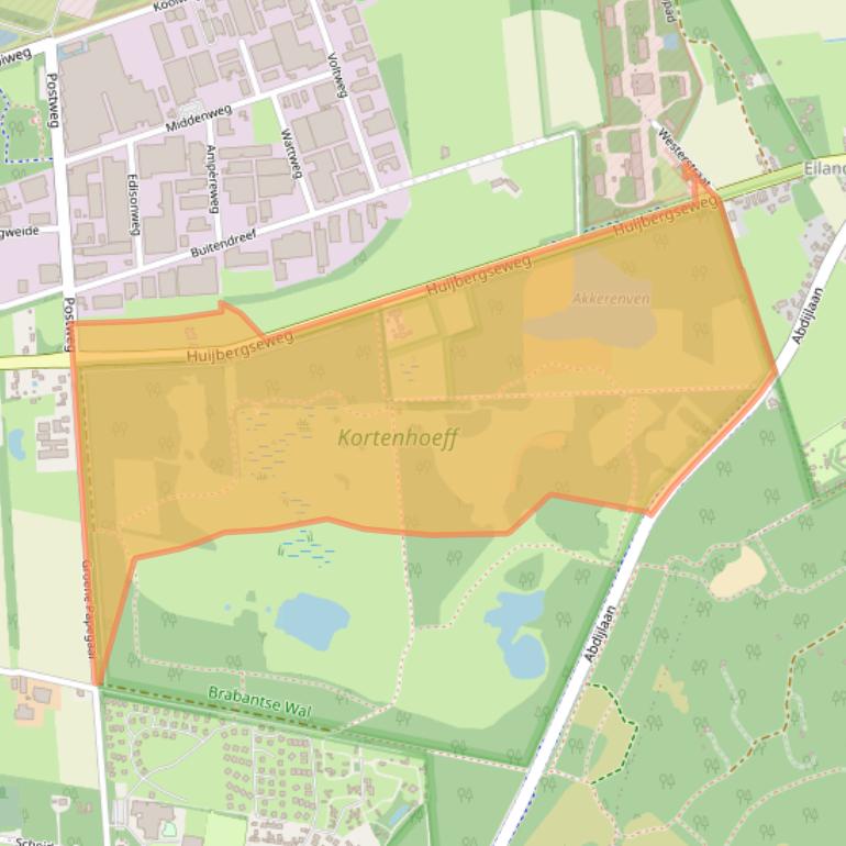 Kaart van postcodegebied 4631SW.