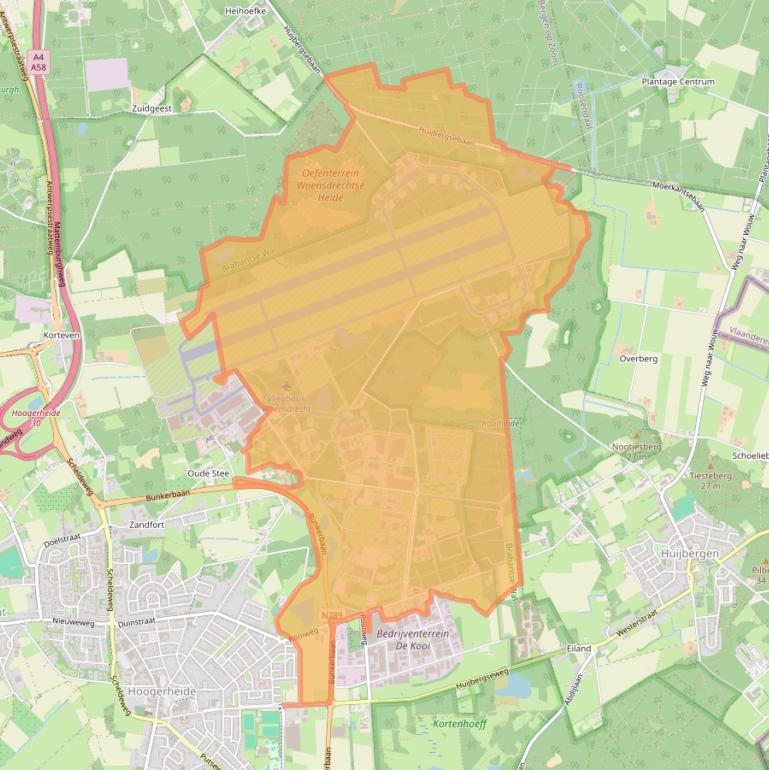 Kaart van postcodegebied 4631SZ.
