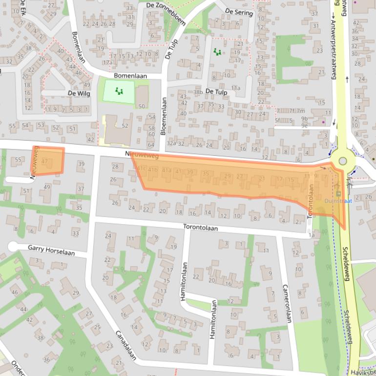 Kaart van postcodegebied 4631TC.