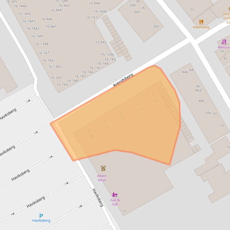 Kaart van postcodegebied 4631VA.