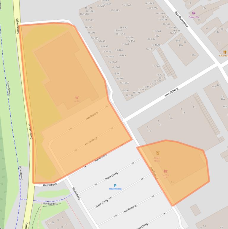 Kaart van postcodegebied 4631VB.