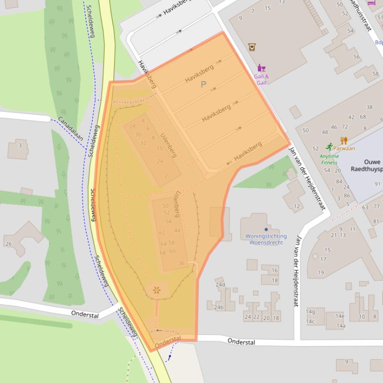 Kaart van postcodegebied 4631VC.