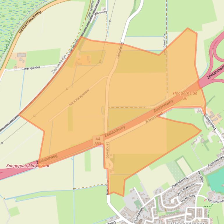 Kaart van postcodegebied 4634PS.