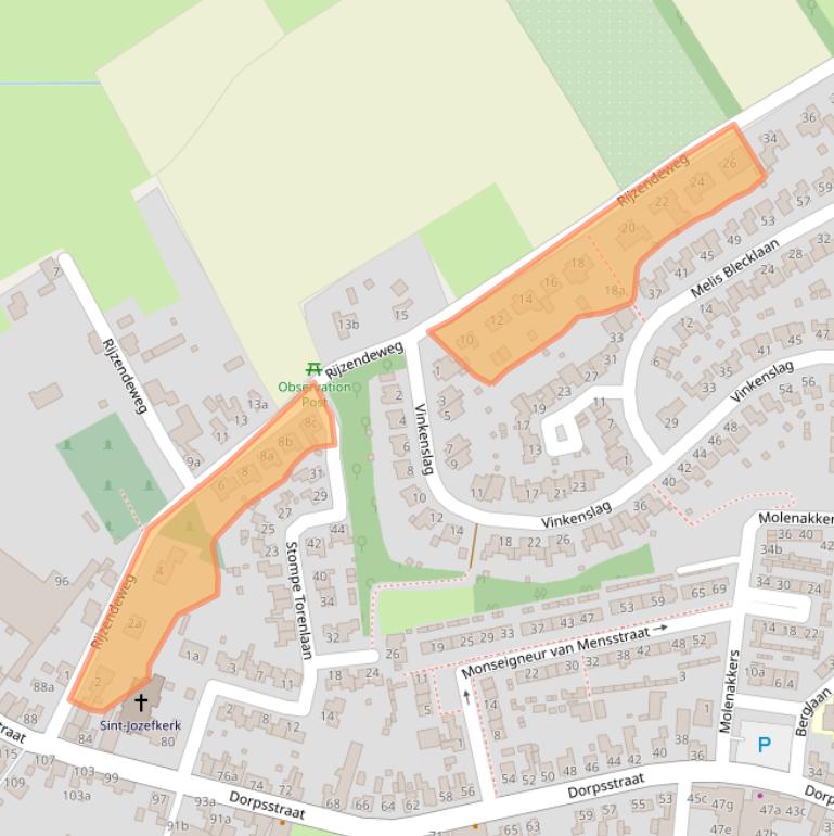 Kaart van postcodegebied 4634TX.