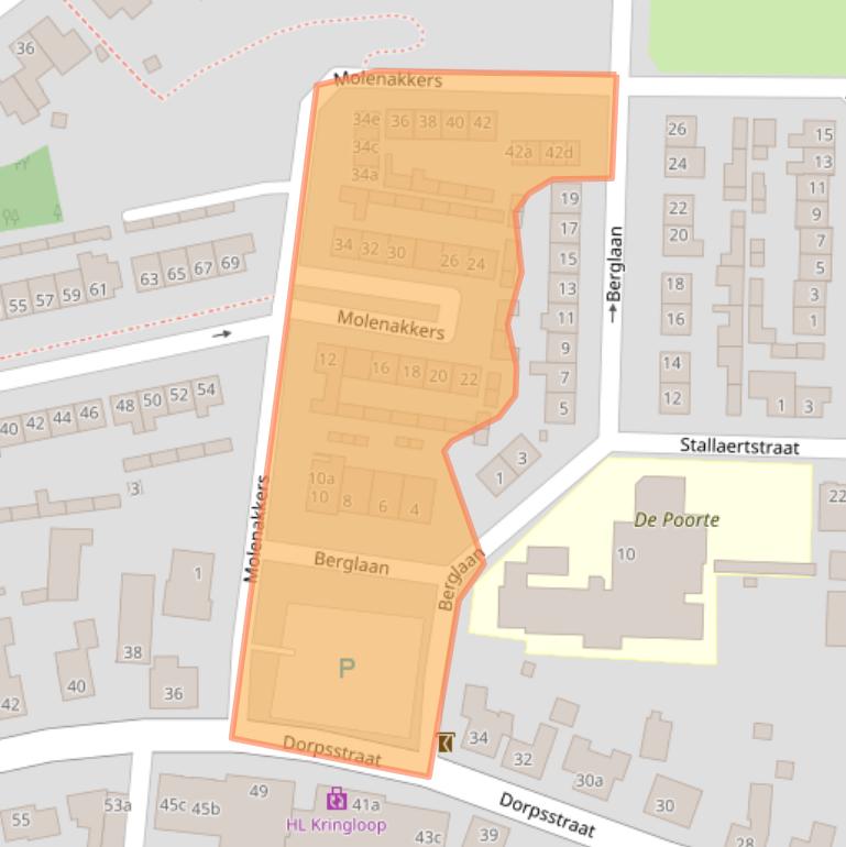 Kaart van postcodegebied 4634VE.