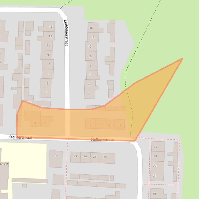 Kaart van postcodegebied 4634VJ.