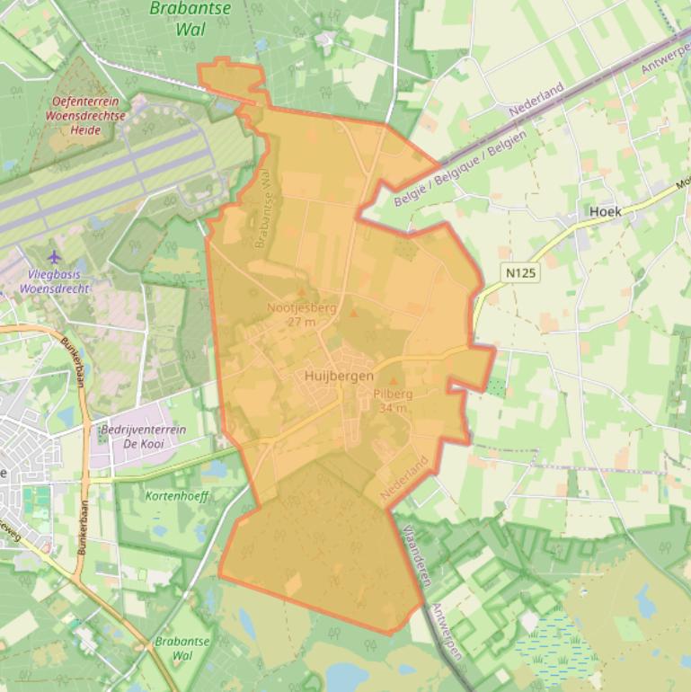 Kaart van postcodegebied 4635.