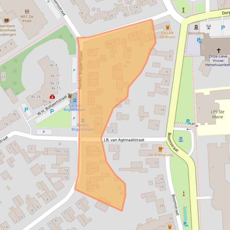 Kaart van postcodegebied 4635CL.