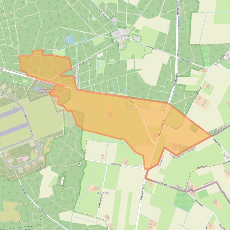 Kaart van postcodegebied 4635RJ.