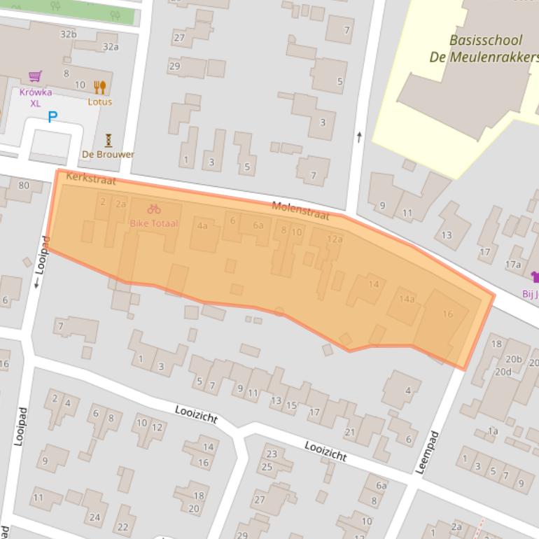 Kaart van postcodegebied 4641BC.