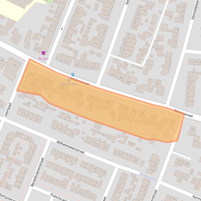 Kaart van postcodegebied 4641BD.