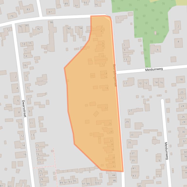 Kaart van postcodegebied 4641BJ.