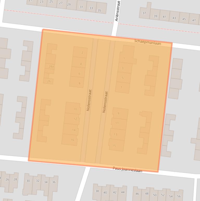 Kaart van postcodegebied 4641BV.