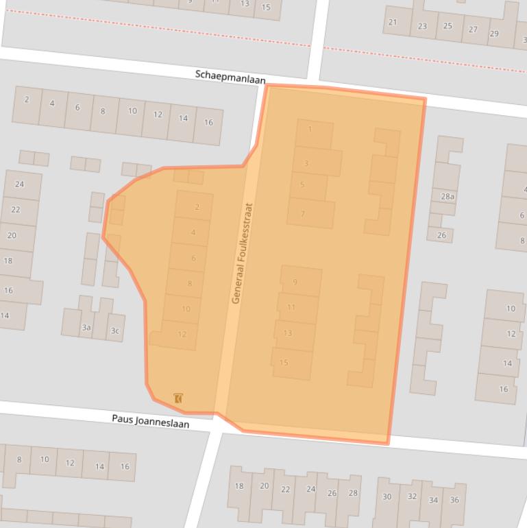 Kaart van postcodegebied 4641BW.