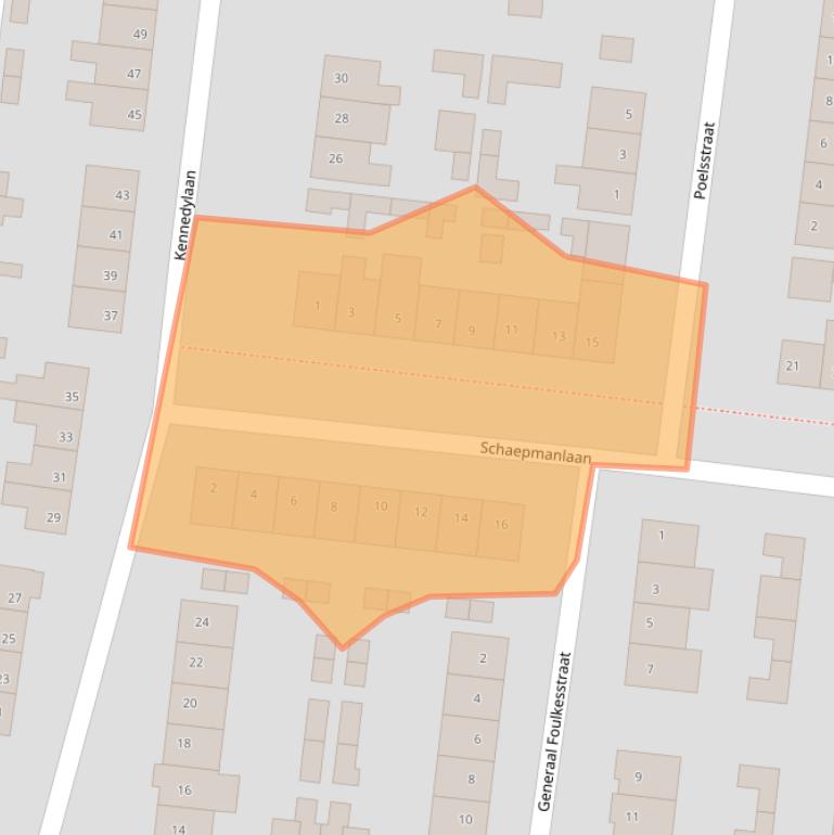 Kaart van postcodegebied 4641BX.