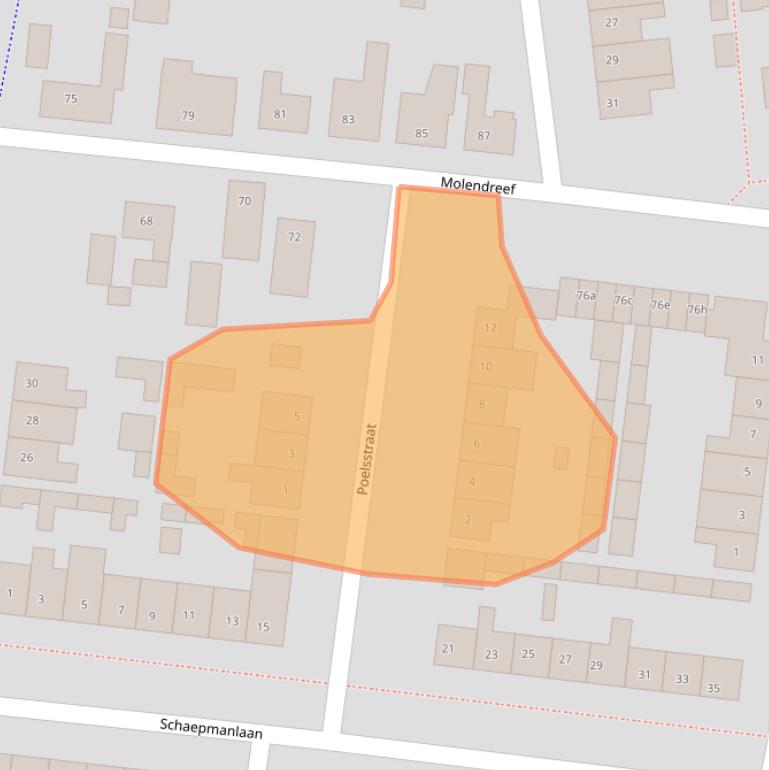 Kaart van postcodegebied 4641CB.