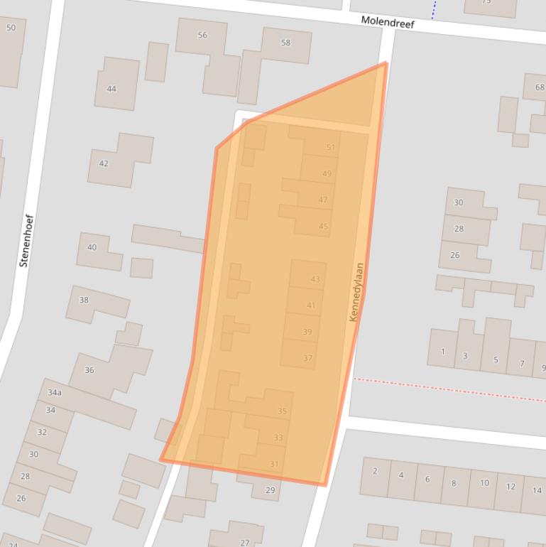 Kaart van postcodegebied 4641CD.