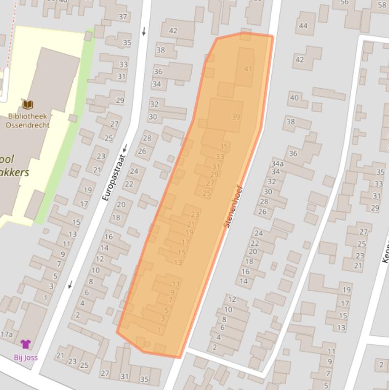 Kaart van postcodegebied 4641CG.