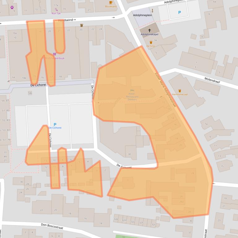 Kaart van postcodegebied 4641CP.