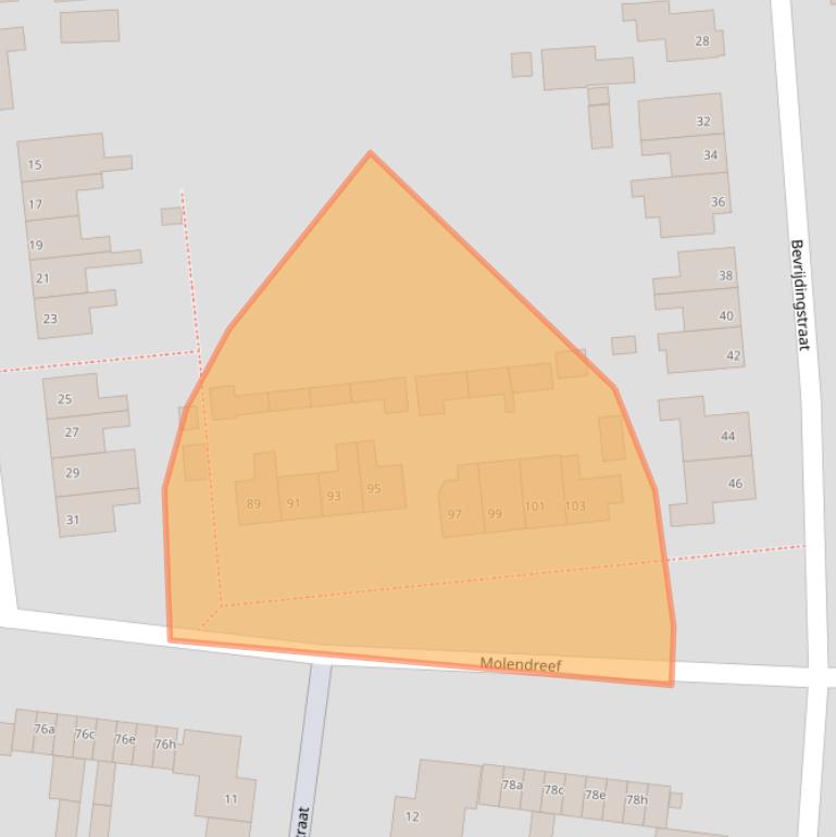 Kaart van postcodegebied 4641CV.