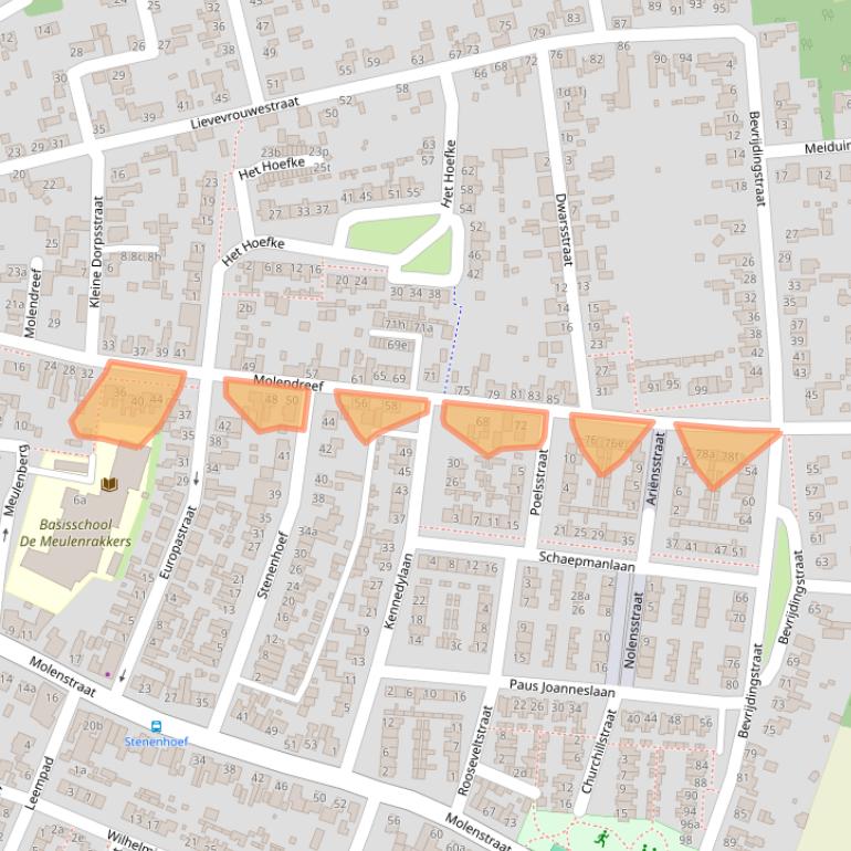 Kaart van postcodegebied 4641CX.