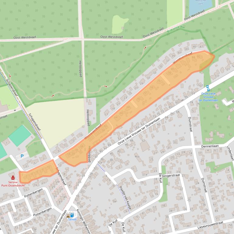 Kaart van postcodegebied 4641DB.