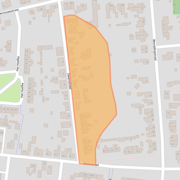 Kaart van postcodegebied 4641EA.