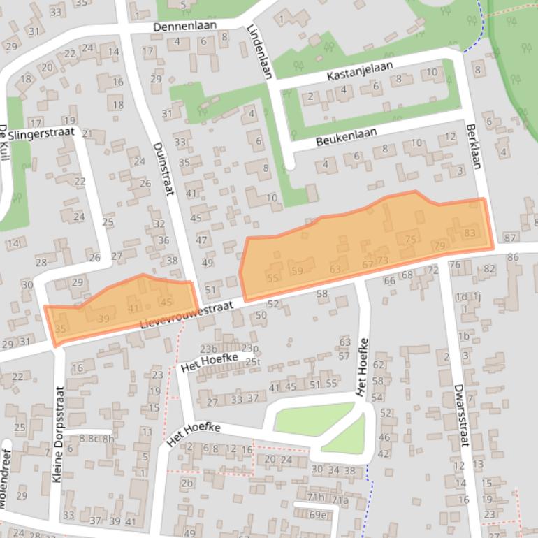 Kaart van postcodegebied 4641EL.