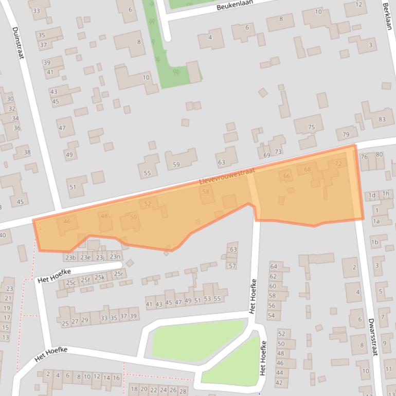 Kaart van postcodegebied 4641EP.