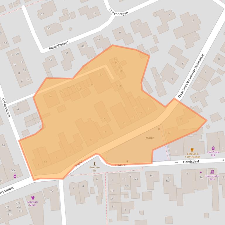 Kaart van postcodegebied 4641HP.