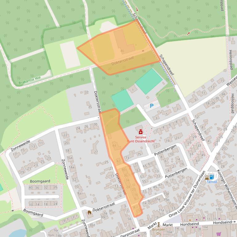 Kaart van postcodegebied 4641HT.