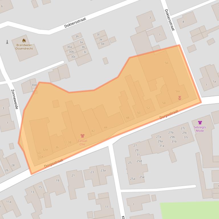 Kaart van postcodegebied 4641HX.