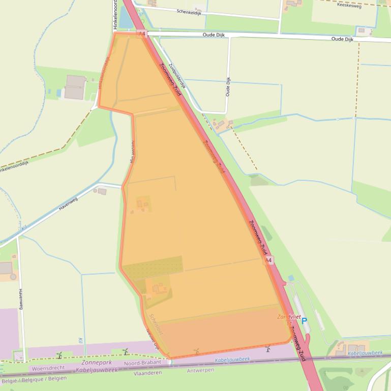 Kaart van postcodegebied 4641PA.